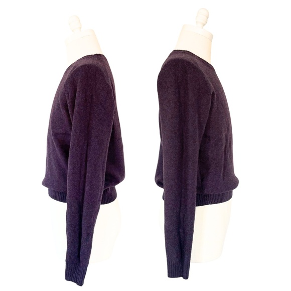 Uniqlo | Unisex Premium Lambswool Sweater - Eggplant Purple | Size S - Picture 4 of 9